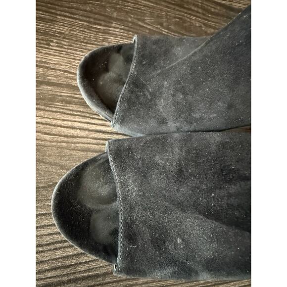 Via Spiga Black Suede Open-Toe Heel Bootie Sz. 7 - Picture 5 of 7